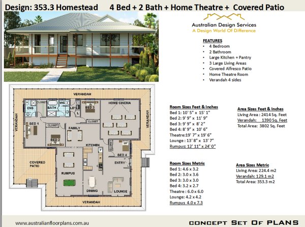 4 Bedroom Country Home Plan